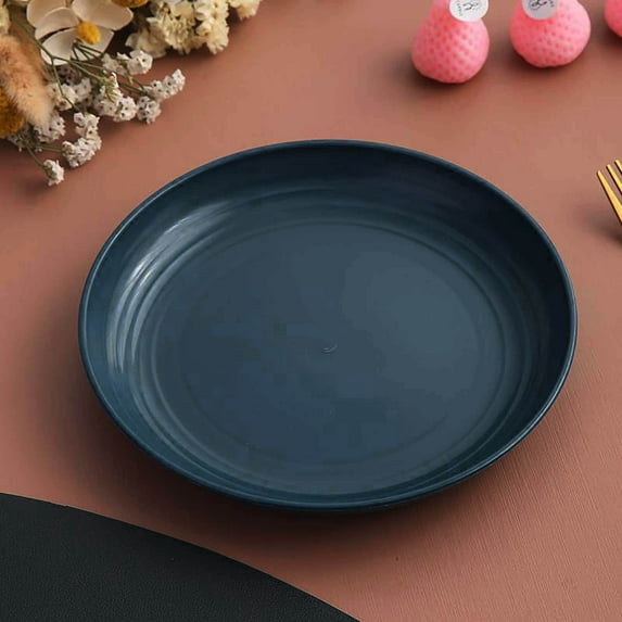 Vadktai Plastic Plates, Reusable Lightweight Dinner Plate, BPA Free, Dishwasher Safe & Microwaveable