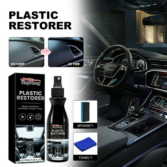 Vadktai Plastic Revitalizing Coating Agent, Car Plastic Plating Refurbishing Agent, for Car Automotive Interior Cleaning Agent New Car Restorer Cream Quick Restorer 100ml