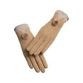 thumbnail image 1 of Vadktai Plush Ball Women Winter Gloves, Cold Weather with Touch Screen Fingers Soft Lined Thick Warm Gloves Driving Mittens, 1 of 1