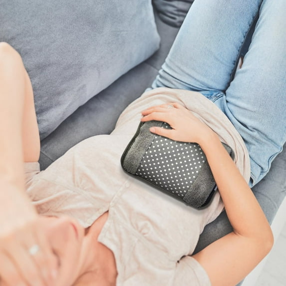 Vadktai Rechargeable Hot Water Bag Bottle with Flannel Cover Thermal Water Bottle Thicken Heat Bag Hot Water Bag Large Capacity Hand Warmer Pocket Hot Water Hand Bag