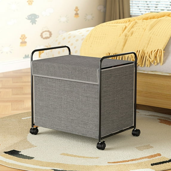 Vadktai Rolling Laundry Hamper with Lid, Laundry Sorter with Wheels, Laundry Basket, Loads Dirty Clothes Hamper, Laundry Organizer, Laundry Cart with Wheels for Small Space