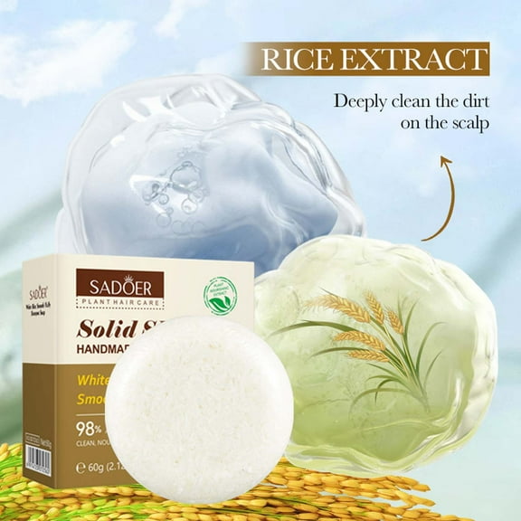 Vadktai Shampoo For Cleansing Hair Shampoo Rice Soft Shampoo Soap Cleansing Hair Shampoo 60g