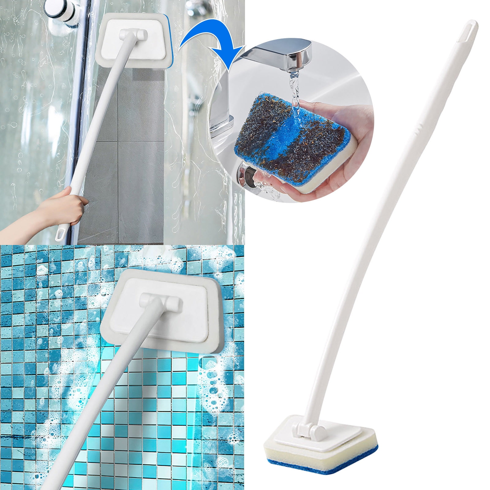 Vadktai Shower Bathtub Tub Tile Scrubber Cleaning Brush with Handle ...