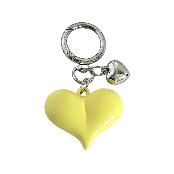 Vadktai Sliver Keychain for Women, Cute Girls Heart Keychain, Pink Bag Charms Accessories for Car Purse Backpack