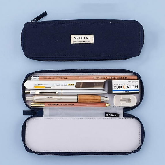 Vadktai Small Pencil Case, Nylon Pencil Pouch, Marker Pen Bag, Coin Pouch, Office Stationery Organizer