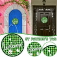 thumbnail image 1 of Vadktai St. Patrick's Day Door Sign Wooden Shamrock Wreaths for Front Door Irish Hanging Welcome Board Green Shamrock Welcome Sign, 1 of 7