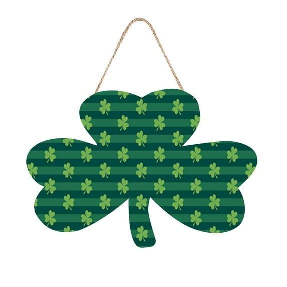 Vadktai St. Patrick's Day Door Signs for Front Door Hanging Decor Green Clover Luck Shamrock Irish Festivals Decorative Supplies