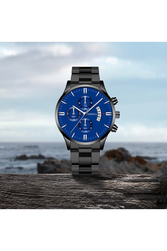 Stylish Stainless Steel Watches for Men, Waterproof Quartz Mens Watches with Date, Valentines Day Gifts for Him, Boyfriend, Husband, Dad