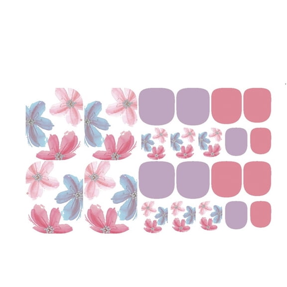 Vadktai Toe Nail Stickers, Full Nail Wraps Self Adhesive Toenail Polish Strips Toes Nail Stickers Toenail Stickers Polish Manicure Sticker with Nail File, Cuticle Stick