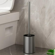 Vadktai Toilet Bowl Brush Holder Set, Stainless Steel Deep Cleaning Toilet Cleaner Brush for Bathroom Restroom, Compact Modern Rv Toilet Scrubber Accessories with Caddy