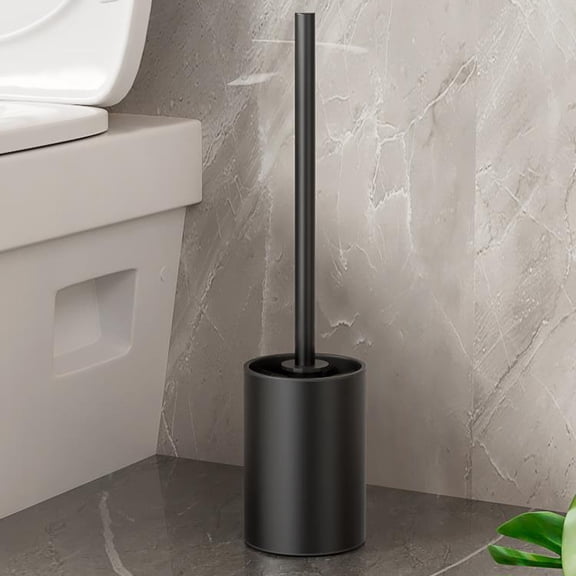Vadktai Toilet Bowl Brush Holder Set, Stainless Steel Deep Cleaning Toilet Cleaner Brush for Bathroom Restroom, Compact Modern Rv Toilet Scrubber Accessories with Caddy