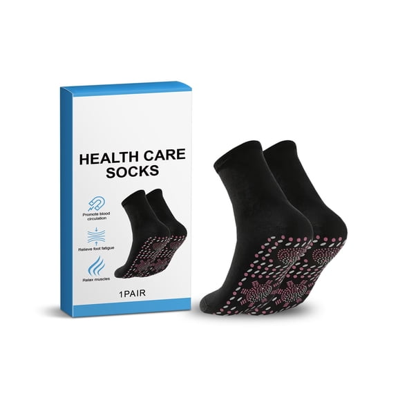 Vadktai Tourmaline Thermal Circulation Acupressure Self-Heating Shaping Socks, Tourmaline Slimming Health Sock,Foot Massage Thermotherapeutic Sock