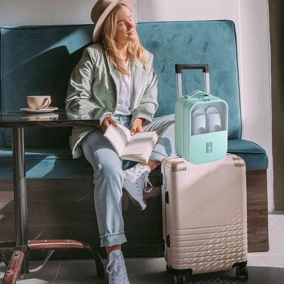 Vadktai Travel Shoe Bag Holds 3 Pair of Shoes, Shoe Storage Pouch for Travel and Daily Use, Travel Suitcase Shoe Organizer, Waterproof