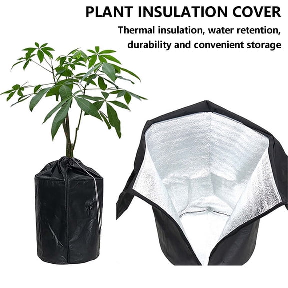 Vadktai Trees Cover Plant Frost Blankets Anti-Frost Plant Pot Covers Flower Pot Protection Cover Shrub Plant Wrap Net Barrier Bag Fruit Tree Cover Mesh Bag Winter Oxford Cloth