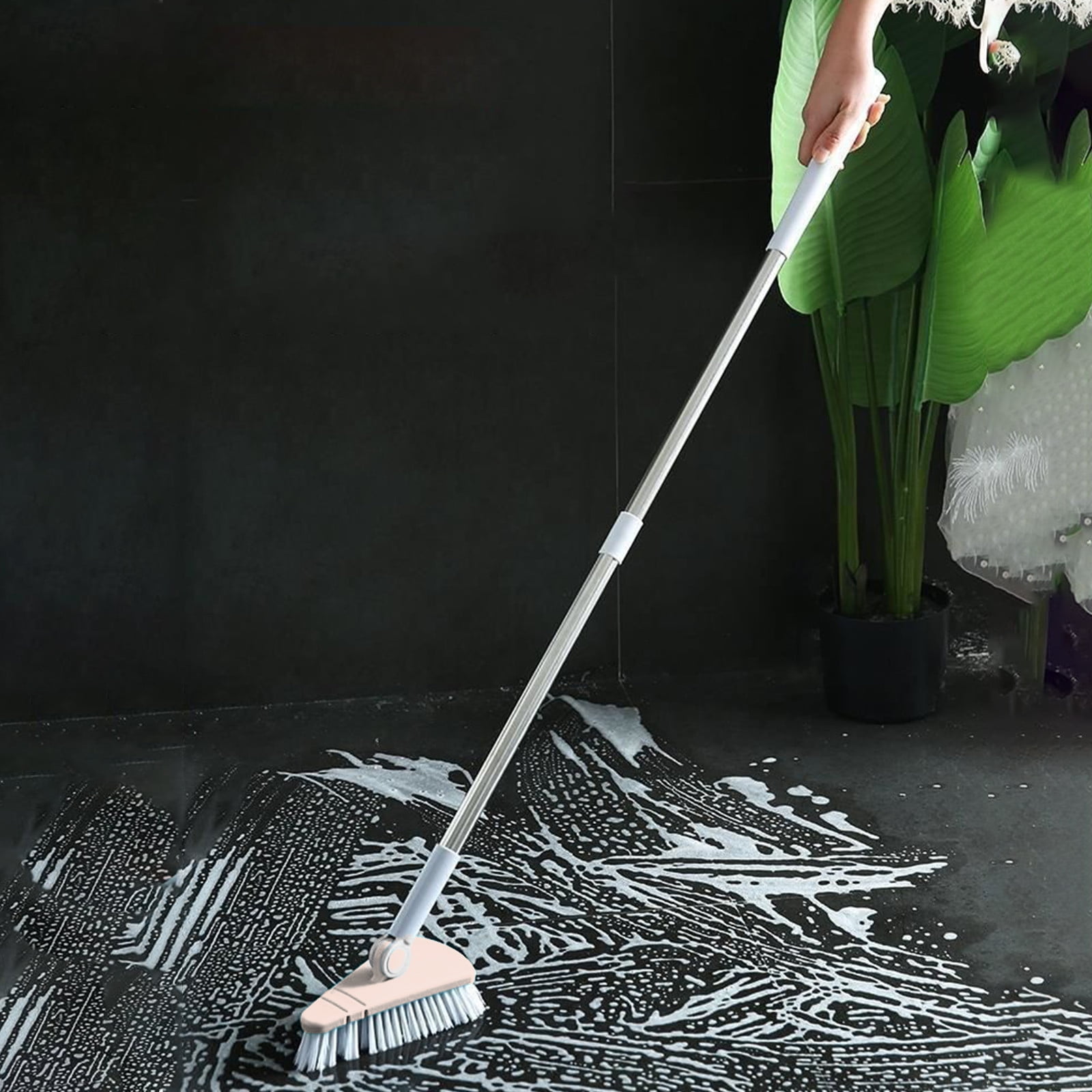 Vadktai Tub Tile Scrubber Brush, Stiff Bristles For Cleaning Bathroom 