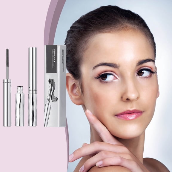 Vadktai Waterproof Metal Wand Mascara, Black Washable Metal Mascara Wand, Steel Tube mascara Primer, Super Voluming Lash Extensions, Long Lasting Smudge-Proof No Flaking