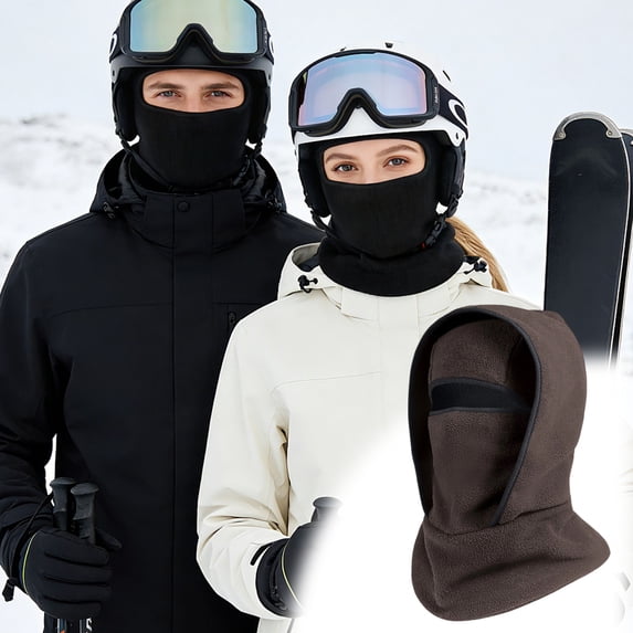 Vadktai Winter Face Mask With Neck Integrated Headband Ski Face Warm Fleece Lining Ski Riding Running Full Cover