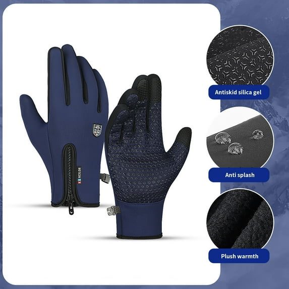 Vadktai Winter Thermal Gloves for Men and Women, Waterproof Windproof and Non-Slip Gloves, Warm Touch Screen Gloves for Outdoor Running, Cycling, Driving, Medium