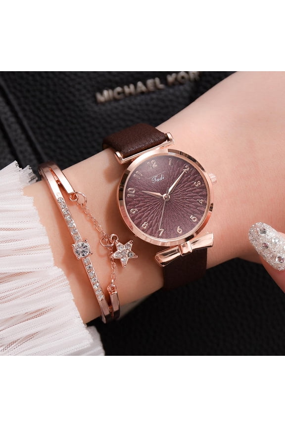 Womens Watch Gifts Set with Bracelet for Lady Female Minimalist Simple Slim Thin Casual Dress Analog Quartz Wrist Watches Waterproof