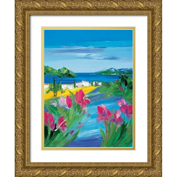 Vadon, Veronique 25x32 Gold Ornate Wood Framed with Double Matting Museum Art Print Titled - A lombre des pins