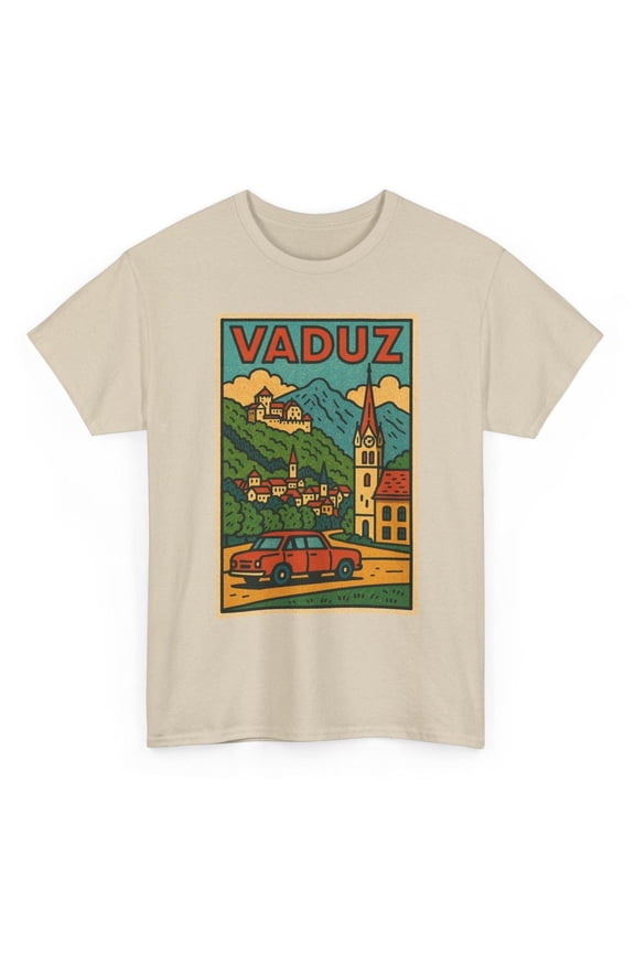 Vaduz Retro Liechtenstein Alpine Microstate Rhine River Princely Castle Travel Souvenir T-Shirt