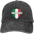thumbnail image 1 of Vaffanculo Italian Funny Hat Adjustable Denim Baseball Cap Black Dad Hat Men Women, 1 of 6