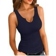thumbnail image 1 of Vafful Women Tank Tops V Neck Summer Slim Slim Stretch Workout Sleeveless Tops Ribbed Racerback Blouses S-XXL, 1 of 2