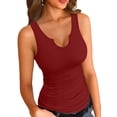 thumbnail image 1 of Vafful Women Tank Tops V Neck Summer Slim Slim Stretch Workout Sleeveless Tops Ribbed Racerback Blouses S-XXL, 1 of 2