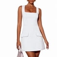 thumbnail image 1 of Vafful Women's 2026 Summer Sleeveless Mini Dress Casual Square Neck Slim Fit Cocktail Party Short Dresses, 1 of 11
