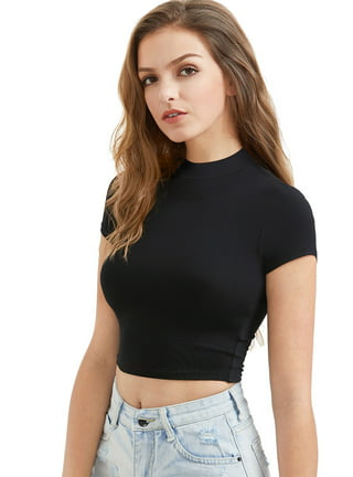 Black Cropped Tops