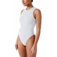 thumbnail image 1 of Vafful Women's Tank Top Bodysuit Crew Neck Short Sleeve Leotard Ribbed Knit Slim Fitted Sexy Short Sleeve Casual Tops White L, 1 of 7