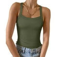 thumbnail image 1 of Vafful Womens Summer Sleeveless Racerback Casual Basic Square Neck Camisole Ribbed Fitted Tank Top S-XL, 1 of 5