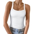 thumbnail image 1 of Vafful Womens Summer Sleeveless Racerback Casual Basic Square Neck Camisole Ribbed Fitted Tank Top S-XL, 1 of 5