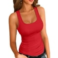 thumbnail image 1 of Vafful Womens Summer Tank Tops Square Neck Sleeveless Low Cut Sexy Shirts Ribbed Tanks Slim Fitted Casual Basic Tee Shirt, 1 of 7