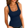 thumbnail image 1 of Vafful Womens Summer Tank Tops Square Neck Sleeveless Low Cut Sexy Shirts Ribbed Tanks Slim Fitted Casual Basic Tee Shirt, 1 of 7