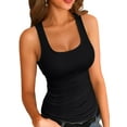 thumbnail image 1 of Vafful Womens Summer Tank Tops Square Neck Sleeveless Low Cut Sexy Shirts Ribbed Tanks Slim Fitted Casual Basic Tee Shirt, 1 of 7