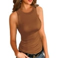 thumbnail image 1 of Vafful Womens Tank Tops High Neck Summer Tanks Cami Sleeveless Tops Basic Shirt Ribbed Racerback Blouses Purple Small, 1 of 9
