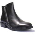 thumbnail image 1 of Vagabond Cary Women's Classic Leather Dual Zip Ankle Boot In Black Size 7, 1 of 6