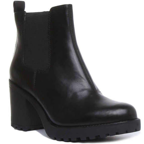 Vagabond Grace Women's Block Heel Slip On Leather Chelsea Boot In Black Size 5