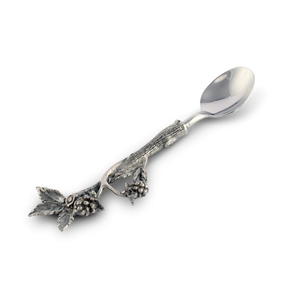 Vagabond House Heirloom Quality Pewter Jam Spoon - 5.5 Inches, Vintage Spoons Perfect for Breakfast Tea Party and Honey - Detailed Blackberry Jam Spoons Y101