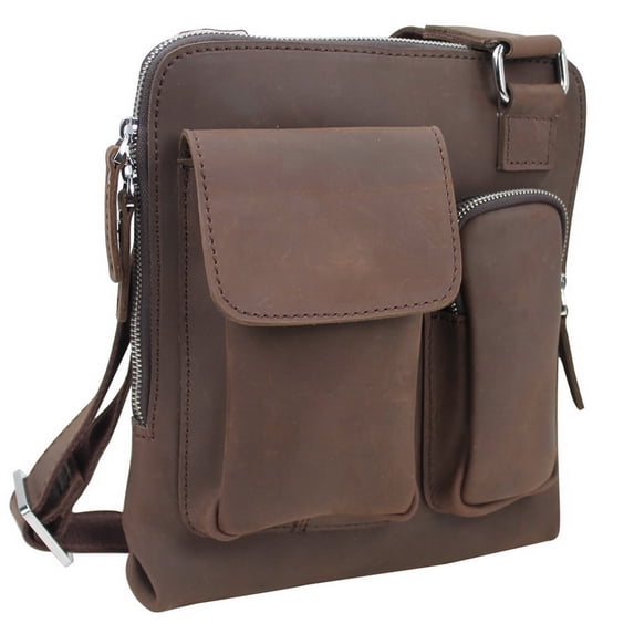 Vagarant Traveler 10.5" Cowhide Leather Satchel Bag LS04.RB