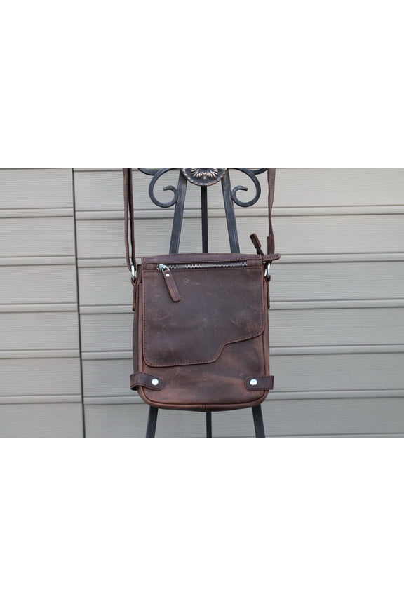 10" Cowhide Leather Satchel Bag L28.VB