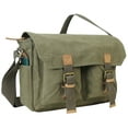 thumbnail image 1 of Vagarant Traveler 13.5" 100% Cotton Washed Canvas Messenger Bag C51.GRN, 1 of 6