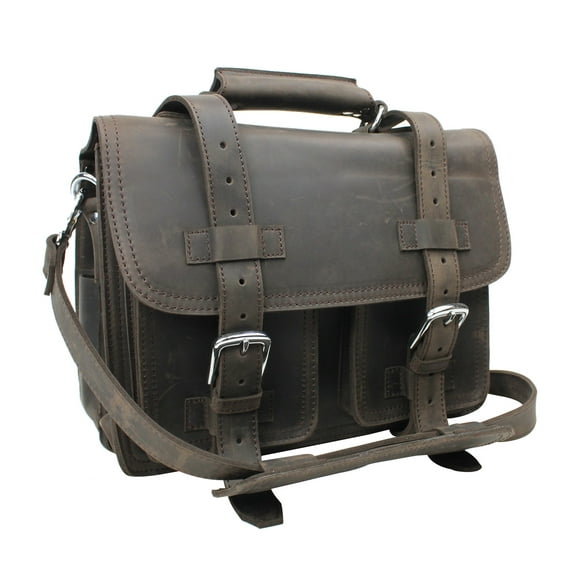 Vagarant Traveler 14" Medium CEO Leather Briefcase/Backpack Tote L92.DB