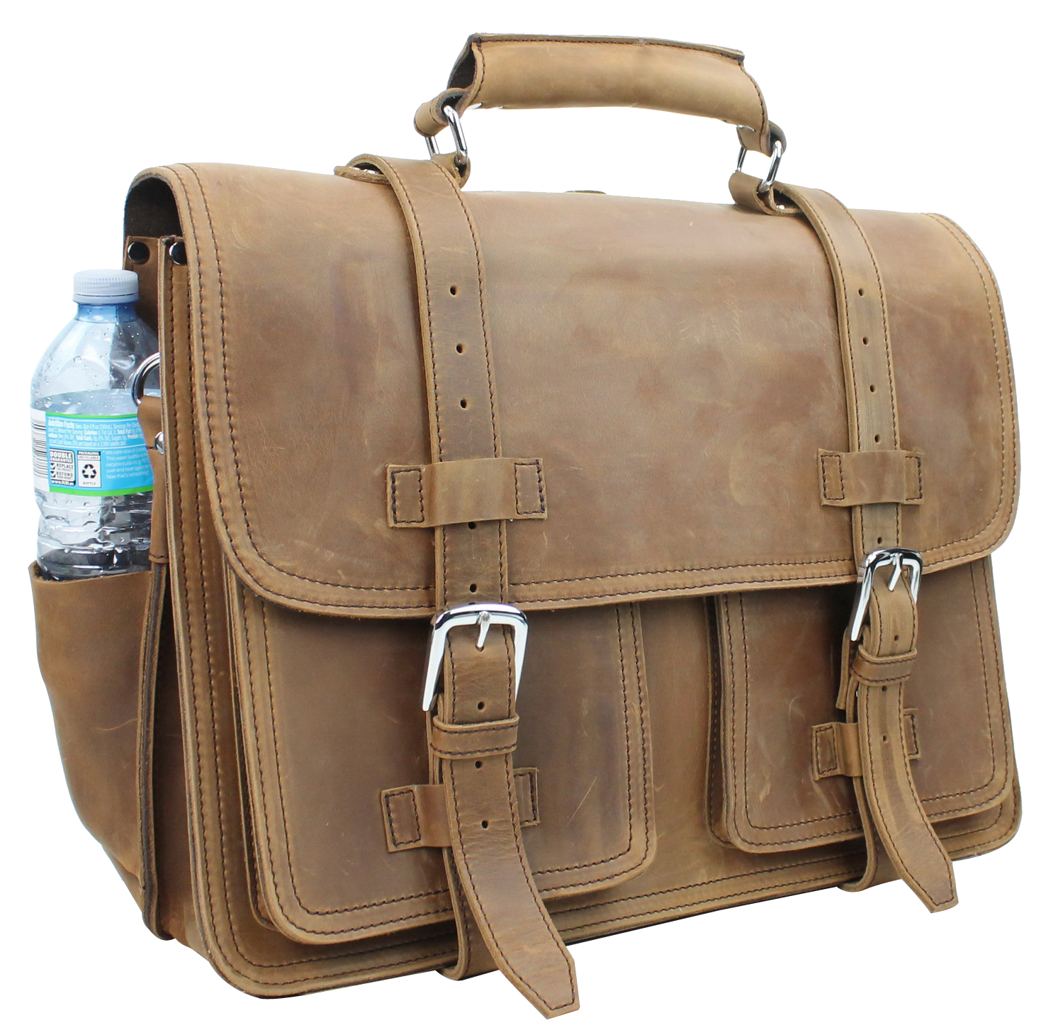 Vagarant Traveler 14" Medium CEO Leather Briefcase/Backpack Tote L92.VB