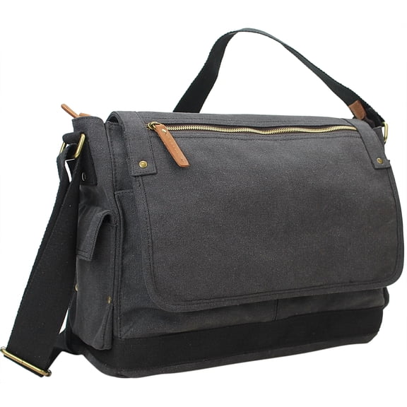 Vagarant Traveler 15" Casual Style Canvas Laptop Messenger Bag C31L.GRY