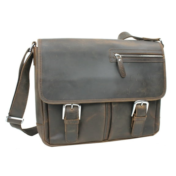 Vagarant Traveler 15" Cowhide Leather Casual Messenger Bag L10.DB