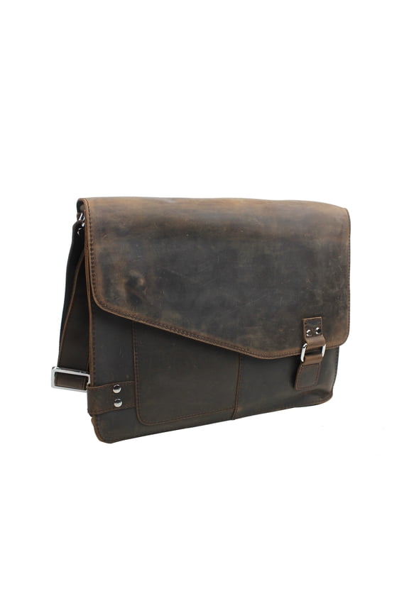 15" Full Grain Cowhide Leather Messenger Bag L87.DV