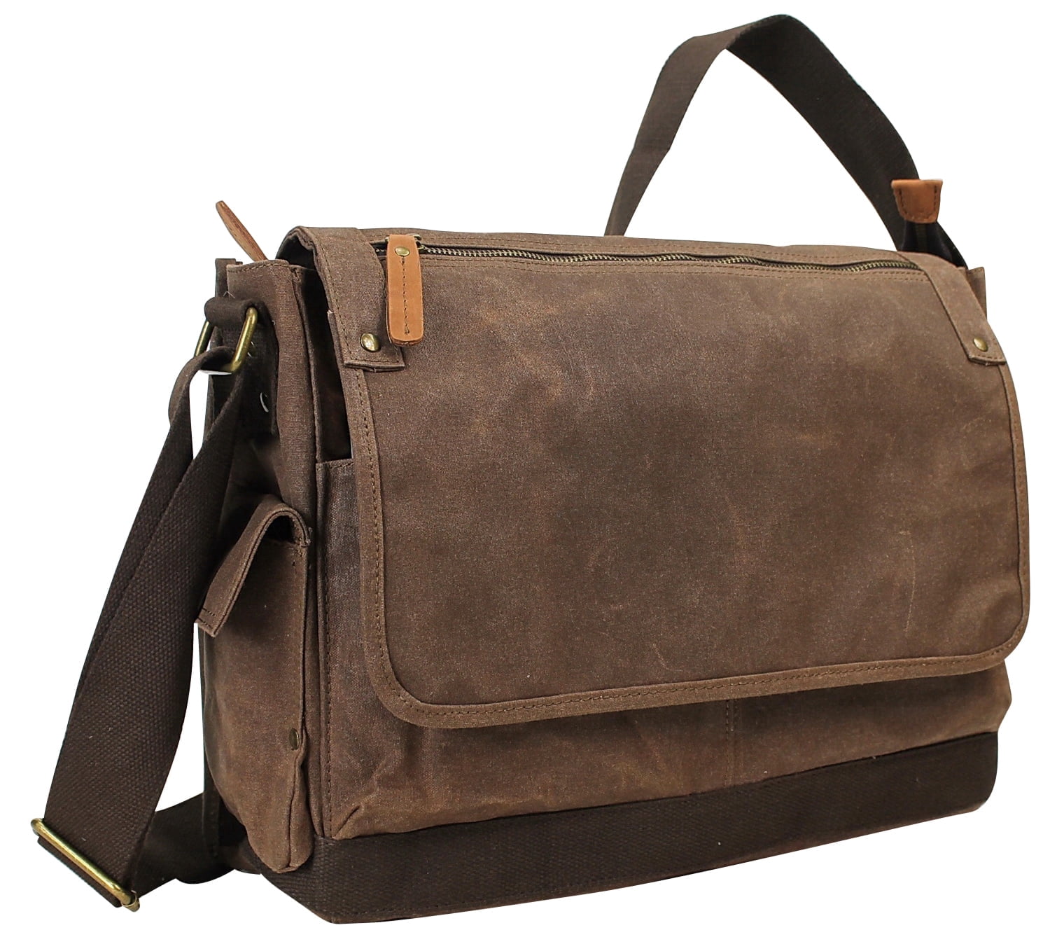 Vagarant Traveler 15" Vintage Cotton Wax Canvas Laptop Messenger Bag C31LW-CB