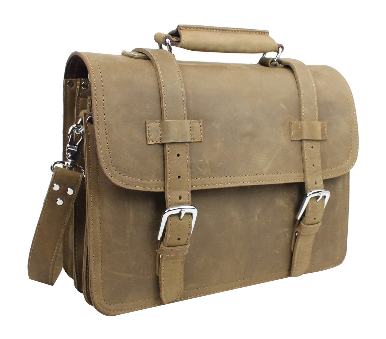 Vagarant Traveler 16" 3-tier Pro Leather Briefcase L63.VD